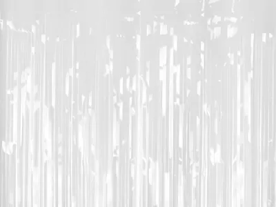 Metalický party závěs bílý – 100 × 200 cm