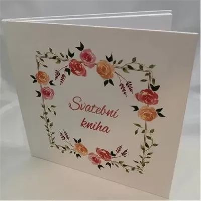Svatební kniha hostů s českým nápisem - růže