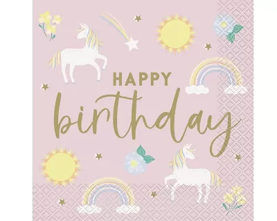 Papírové ubrousky Jednorožci a duha 16 ks