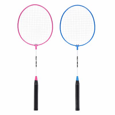 Sada 2 dadmintonových raket a nylonové letky NILS NRZ001 růžovo-modrá
