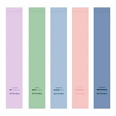 Spokey ARTIO SET Sada 5 posilovacích gum s obalem, pastelové barvy
