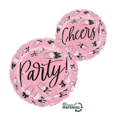 Fóliový balonek Party Cheers růžový 46 cm
