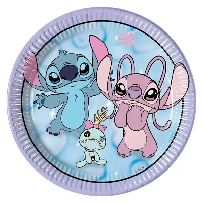 Papírové talíře Stitch a Angel 23 cm 8 ks