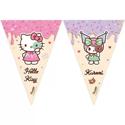 Vlaječková girlanda Hello Kitty a Kuromi 2,3m