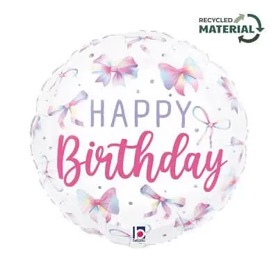 Fóliový balónek Happy Birthday mašličky 46 cm