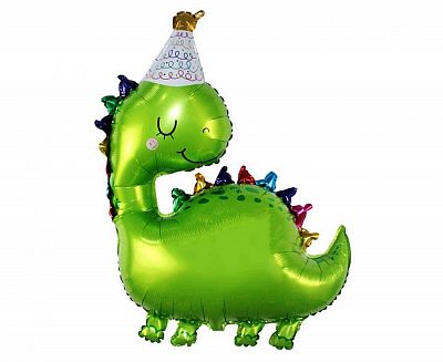 Fóliový balonek Dinosaurus v čepičce 80 cm
