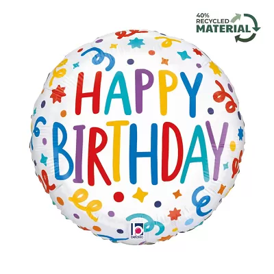 Fóliový balonek Happy Birthday oslava 46 cm