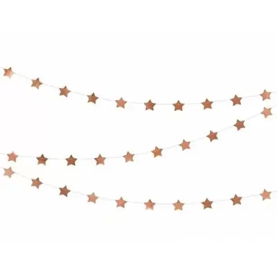 Závěsná girlanda hvězdičky rose gold 360 cm