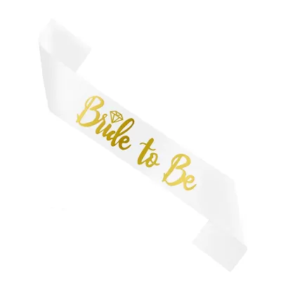 Šerpa Bride to be - bílá se zlatým diamantem