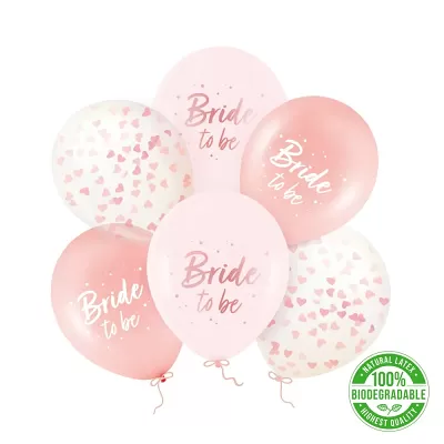 Latexové balonky s konfetami Bride to be 30 cm - 6 ks
