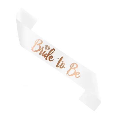 Šerpa Bride to be - bílá s rosegold diamantem