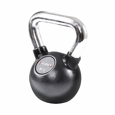 Vinylový kettlebell s chromovaným úchopem HMS KGC 8 kg