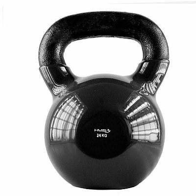 Kettlebell pokrytý vinylem HMS KNV24 24 kg, černý