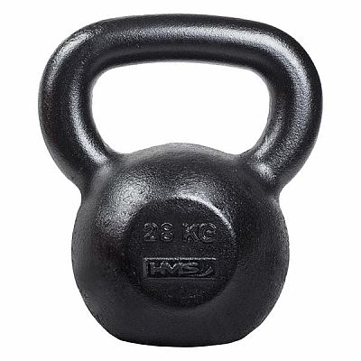 Litinový kettlebell HMS KZG28 28 kg, černý