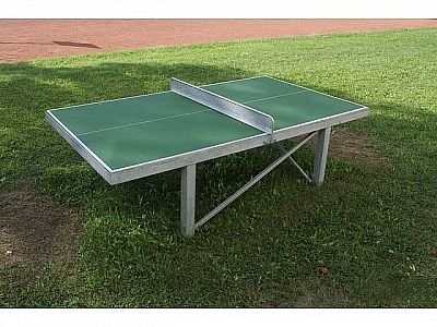 Stůl na stolní tenis venkovní - ocelová konstrukce (ZN) - jekl 80/80 + pryskyřičné desky, bez síťky