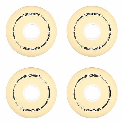 Spokey PU 76 mm Náhradní kolečka k bruslím FREESPO WHITE SET, 4 ks