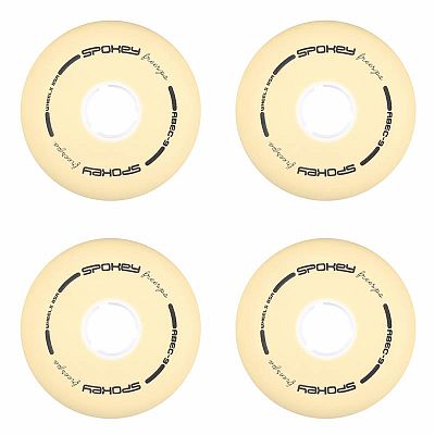 Spokey PU 76 mm Náhradní kolečka k bruslím FREESPO WHITE SET, 4 ks