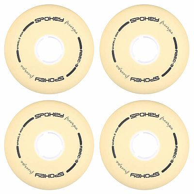 Spokey PU 80 mm Náhradní kolečka k bruslím FREESPO WHITE SET, 4 ks