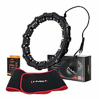Sada masážní hula hoop HMS HHW02 se závažím a zeštíhlujícího pásu BR163 černá
