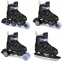 Spokey QUATTRO Brusle 4v1, černo-fialové, vel. 30-41