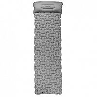 Spokey AIR BED PILLOW BIG Nafukovací matrace s polštářkem, 213 x 62 x 6 cm, R-Value 2.5, šedá