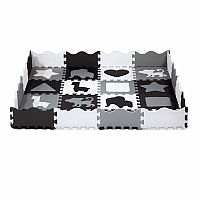 Dětská pěnová puzzle podložka NILS Fun MD03 šedá