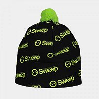 Čepice Sweep sport s bambulí černo/žlutá