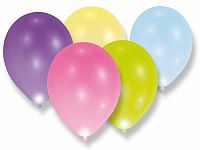 Dekorační LED svíticí balonky - barevné balonky 28 cm - 5 ks