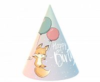Papírové čepičky Pastel Animals 6 ks