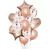 Balonkový buket rose gold - 14 ks