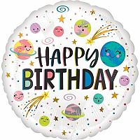 Foliový balonek Galaxy Smile - Happy Birthday 45 cm