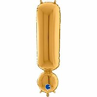 Foliový symbol Vykřičník zlatý 102 cm