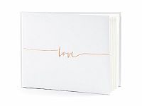 Svatební kniha hostů rose gold Love - bílá 22 stránek