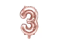Foliová číslice - rose gold 3 - 35 cm