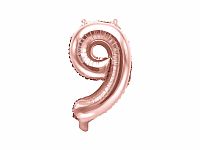 Foliová číslice - rose gold 9 - 35 cm
