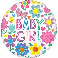 Foliový balonek Butterfly - Baby Girl 45 cm