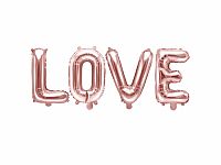 Foliový nápis LOVE v rose gold barvě 140 x 35 cm