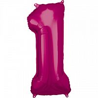 Foliová číslice - Tmavě růžová 1 - 86 cm