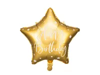 Foliový balonek Happy Birthday - Zlatá Hvězda 40 cm