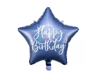 Foliový balonek Happy Birthday - Modrá Hvězda 40 cm