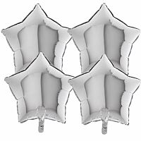 Foliové balonky hvězdy Satin Luxe Šedé, 4 ks