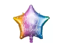 Foliový balonek Happy Birthday - Duhová Hvězda 40 cm