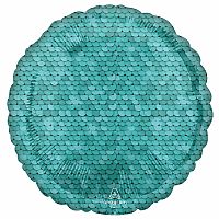 Foliový balonek kruh modrý - šupiny 43 cm