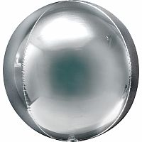 Foliový balonek jumbo koule stříbrný 53 cm