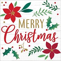 Papírové vánoční ubrousky Merry Christmas - barevné 16 ks