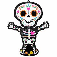 Foliový balonek halloween - Day of the dead holografický kostlivec 66 x 86 cm