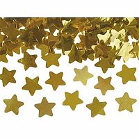 Vystřelovací konfety zlaté hvězdy - 40 cm