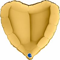 Foliový balonek srdce zlaté 46 cm