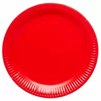 Papirové talíře červené 23 cm - 8 ks