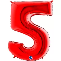 Foliová číslice - červená 5